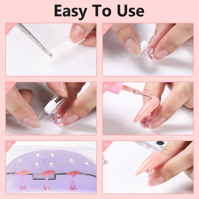 Etercycle Nail Stand Acrylic Nail Art Display Stand Practice Nail Holder for Painting Nails Practice Stands with Reusable Putty (Pink) - Image 5